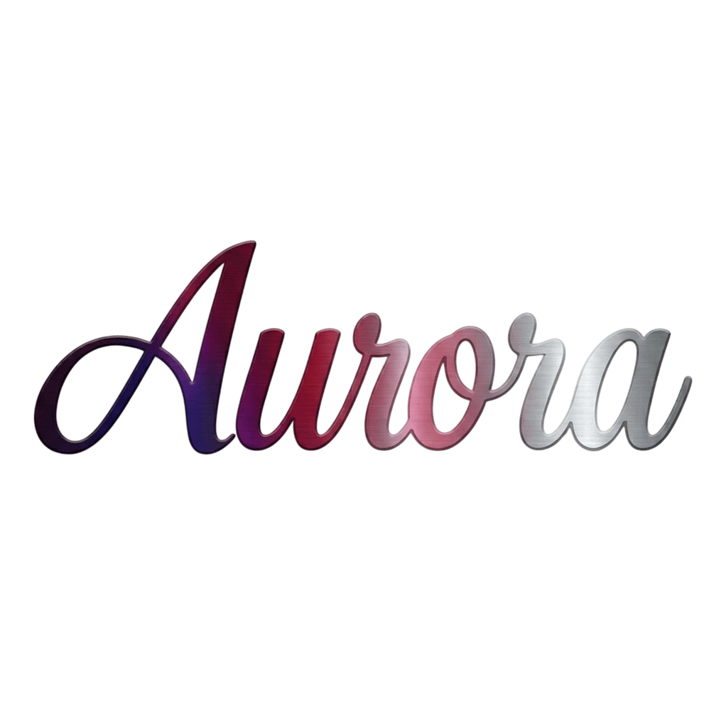 Logo collezione bijoux Aurora nei colori magenta rosa amaranto Viola e multicolor